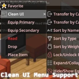 Clean UI Menu Support